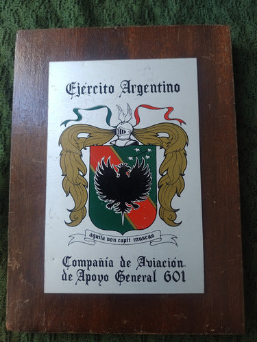 Cuadrito De Madera Y Metal Litografiado Ejercito Argentino 1