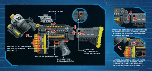 Zaki Toy Soft Bullet Machine Gun - 60cm with 40 Darts 3