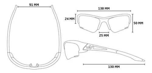 Weis Lentes Gafas Ciclismo Running Trekking WAY POINT BLACK 6