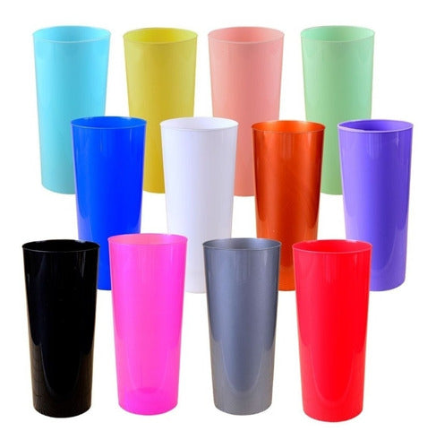 50 Disposable Plastic Long Drink Cups Assorted Colors Beverage 2