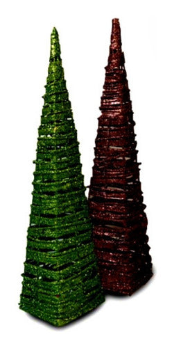 Soiferh 2 Decorative Rattan Christmas Trees 45 cm 0