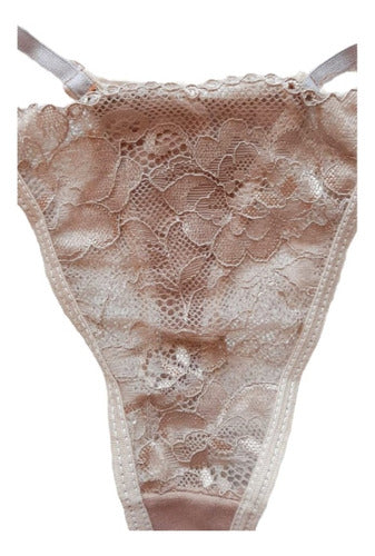 Colaless Lace Thong Lingerie with Rhinestones and Tul for Women 1