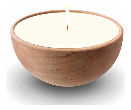 BOUGIES DÉCO Velas Aromáticas Cuenco Madera 7x5 Cm - Elegí Tus Fragancias 0