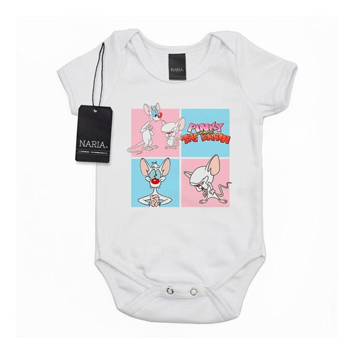 Naria Store Body Bebe Manga Corta Pinky Y Cerebro Diseño Logo - Pspc3 0