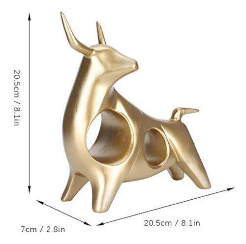 Buachois Abstract Hollow Gold Resin Bull Sculpture 1