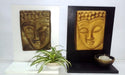 Buddha Ceramic and Wood Frame with Hanging or Standing Candle Holder 5