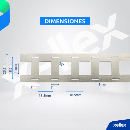 1 X Metro Fleje Cinta Niquel Puro 2p Pack Pila Con Soporte 1