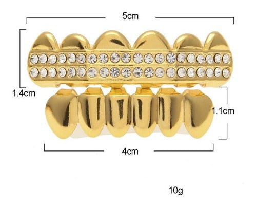 KITCH TECH Parrilla Dientes Grillz Strass No Oro Trap Hip Hop 22 2