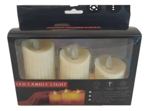 LED CANDLE LIGHT Set of 3 Warm LED Flame Effect Candles Battery Operated 2