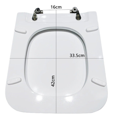 Toilet Seat for Ferrum Niza White with Metal Hardware 1