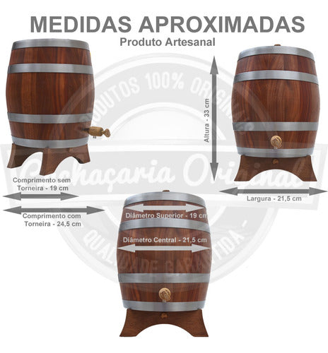 Barril Dorna Cachaça Pipote Bálsamo Vertical 5l Madeira 4