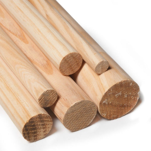 Set of 3 Round Pine Wood Dowels 4mm Cylindrical Lathes 4