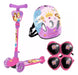 Sebigus Princess Scooter with Lights, Helmet, Knee and Elbow Pads - Foldable 0