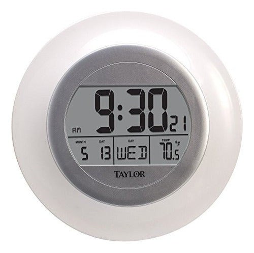 Taylor Wireless Digital Atomic Wall Clock with Indoor Temperature 1