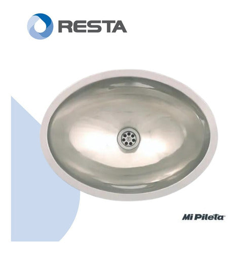 Oval Stainless Steel Bathroom Sink Mi Pileta 454 1