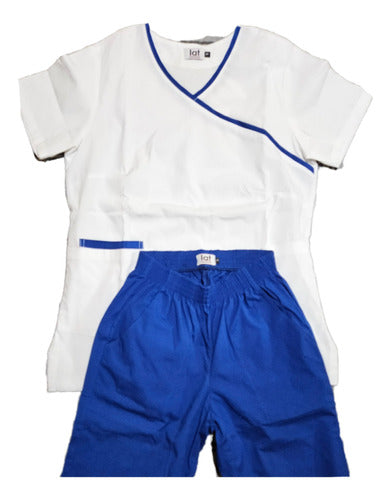 Women's Suit Set - White Jacket Blue Pants 0