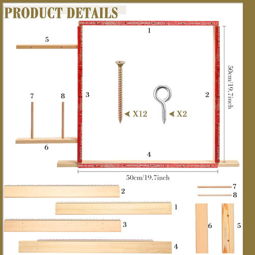 Kit De Tapicería De Madera Para Alfombras, 50 X 50 Cm 1