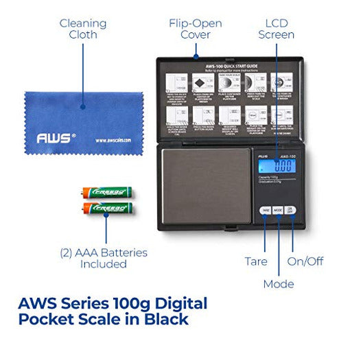 American Weigh Digital Scale, 100g [0.01g Sensitivity] 1