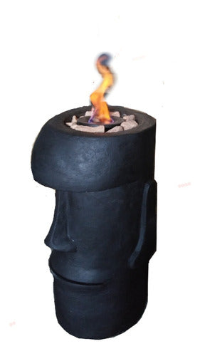 Set of 3 Moai Black Bioethanol Fire Pits - 60cm Each 0