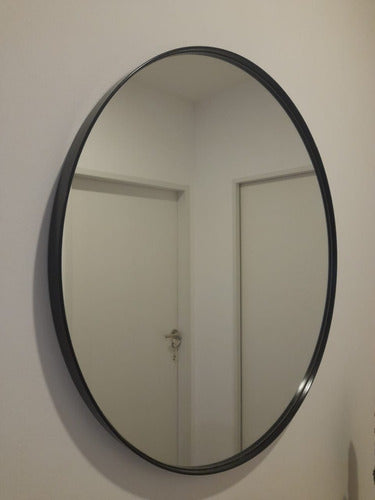 EspejarteDeco Round Circular Mirror 90 cm Black White Iron Frame 2