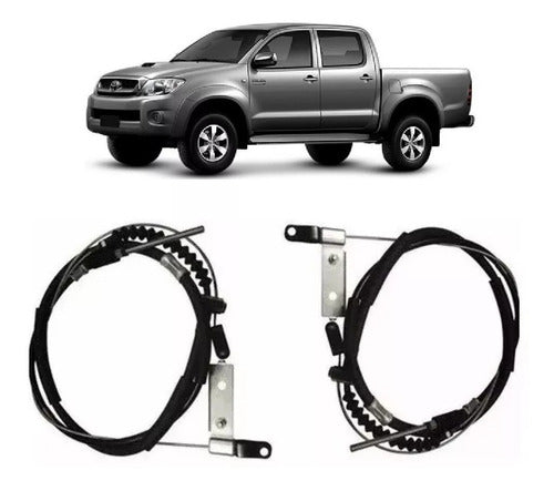 FHG Kit X 2 Rear Brake Cables for Toyota Hilux 2005-2015 with Supports 0