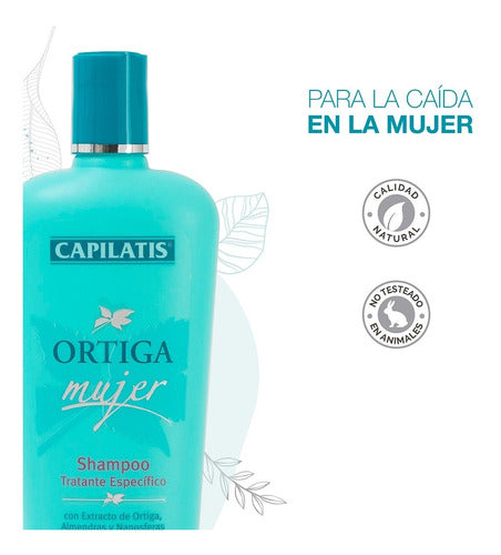 Kit Capilatis Ortiga Mujer Shampoo + Acondicionador 3