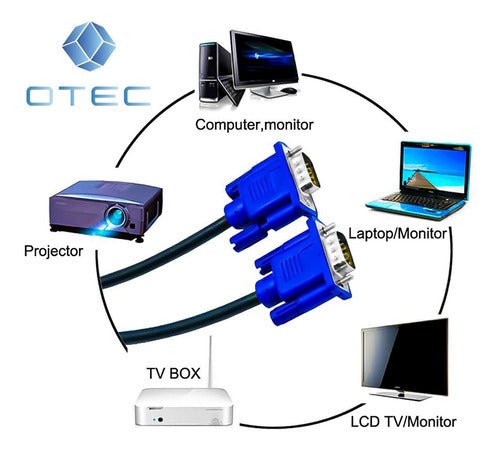 Cable Vga Calidad Superior Monitor De 3m Con Filtros - Otec 4