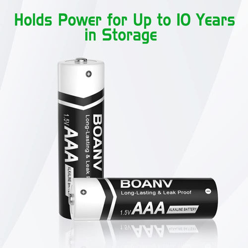 BOANV Pack of 40 AAA Alkaline Batteries, 1.5V Long-Lasting Power 4