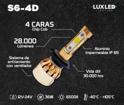 Lux Led Kit Cree Led S6 32000 Lumen H1 H3 H7 H8 H9 H10 H11 H13 H16 Hb4 Hb3 Psx26 P13w 5202 H27 + Posión De Regalo Bora Golf Fox 6