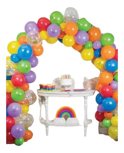 Imported Balloons Pack 120 for Arch with 5 Meter Ribbon 0