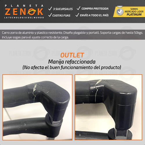 Daza Carro Zorra De Mano Multiuso Plegable Aluminio Outlet 3