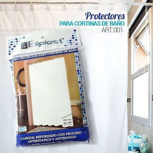 Eliplast White Shower Curtain Protector 50 Microns - 50 Units 4