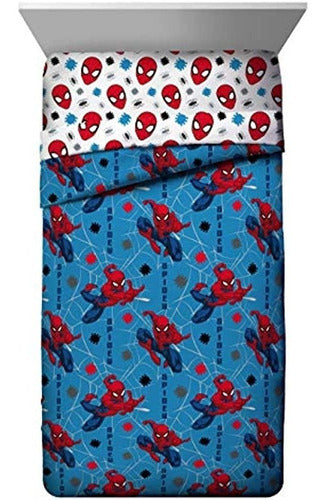 Jay Franco Marvel Spiderman Spidey Faces Juego De Cama Indiv 1