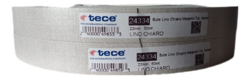 Tece Tapacanto Melaminico Preencolado Lino Chiaro 22mm X 50 Mts 1