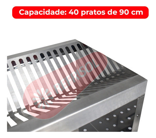 Escorredor Pratos Copos Industrial Inox Pro 80x30 Edanca 3