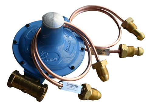 Double 45 Kg Gas Regulator with 2 Flexible Hoses by Talleres Paz 0