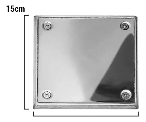 La Toscana Tapa Para Piso Ciega Acero Inoxidable 15x15 Con Marco P 1