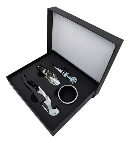 Generic Wine Set 4 Piece Accessories Corkscrew in Box 0