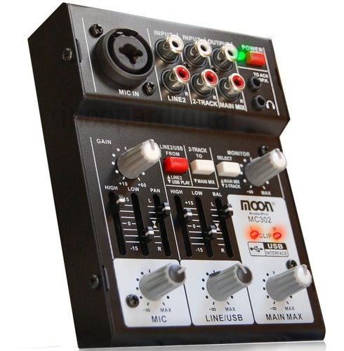 Moon Consola Mixer Mc302usb Con Interfaz Grabacion 0