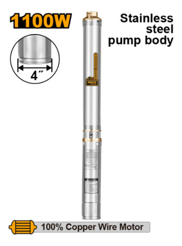 Ingco Bomba Sumergible Pozo Tubo Tubular 1100 W Dwp11001 1