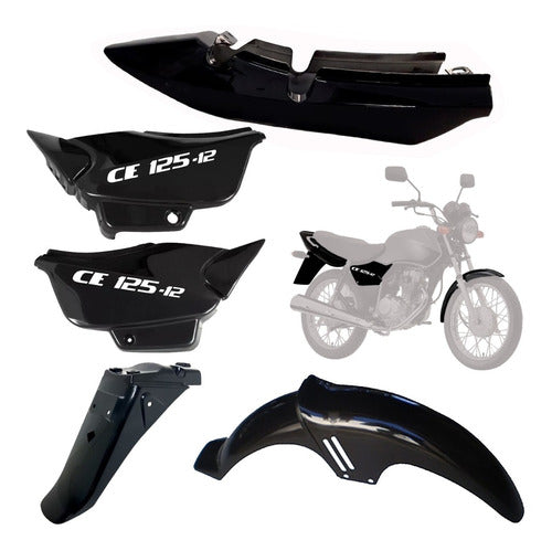 Kit Plastic Parts Set for Ce 125 in Black Color 0