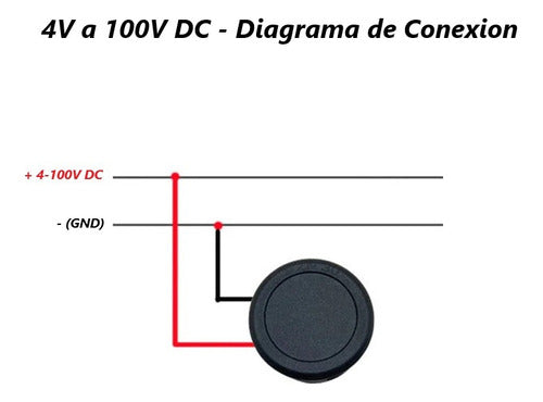 Voltimetro Digital Panel Redondo 30mm Dc 4-100v Color Azul 4