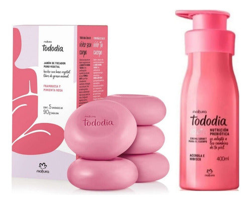 Natura Tododia Raspberry Bar Soap + Body Cream 0