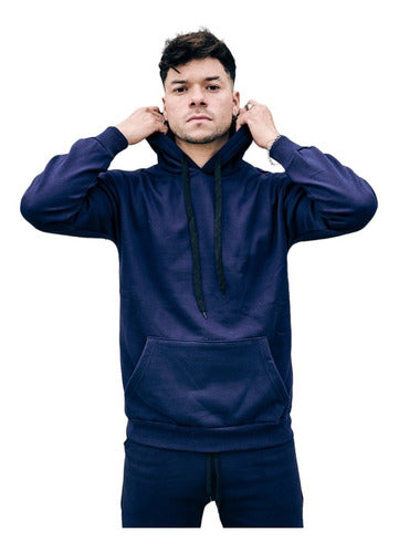Premium Hoodie Kangaroo Sweatshirt Men Solid Fleece Jack Wear 0