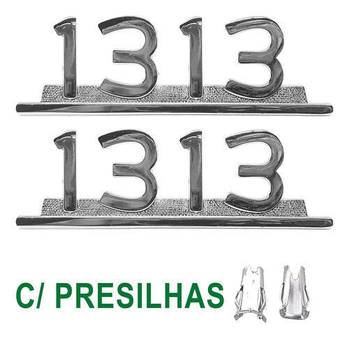 Emblema Caminhão Mb 1313 Cromado Ferro Zamak C/ Presilha Par 0