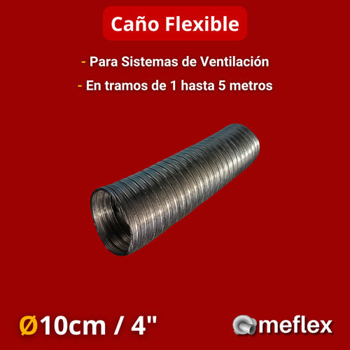 Meflex Caño Flexible De Aluminio 4 Pulgadas Ventilación 1