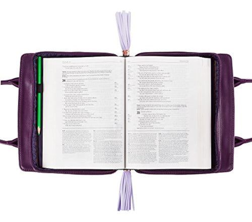 Cubierta De La Biblia Bendecida En Púrpura Grande 0