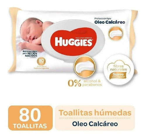 Toallitas Húmedas Huggies Oleo Calcáreo 80 Unidades 1