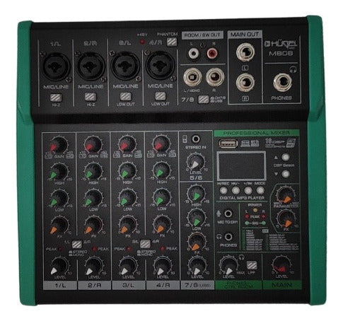 Hügel Digital Mixer Console 8 Channels 16 DSP Bluetooth Ctrl 0