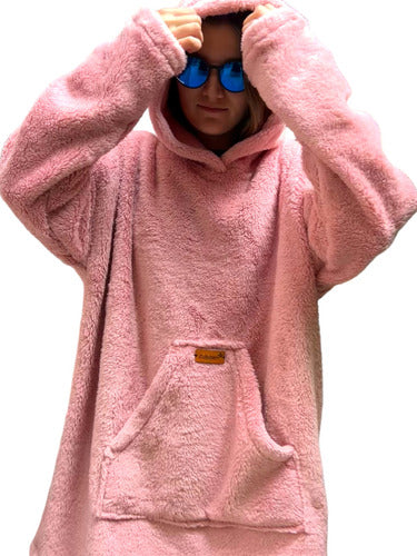 Oversize Lamb Fleece Unisex Hoodie Pajama 2